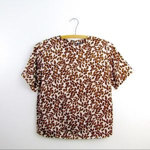 Vintage 1980s animal print blouse